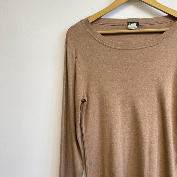 J. Crew 100% Cotton Brown Long Sleeve Top - Picture 6 of 9